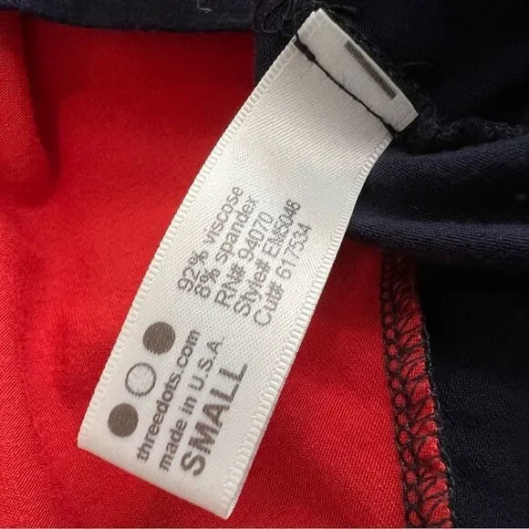 Three Dots Red, White, and Blue Color Block Hi Lo Dress size S - Picture 13 of 13